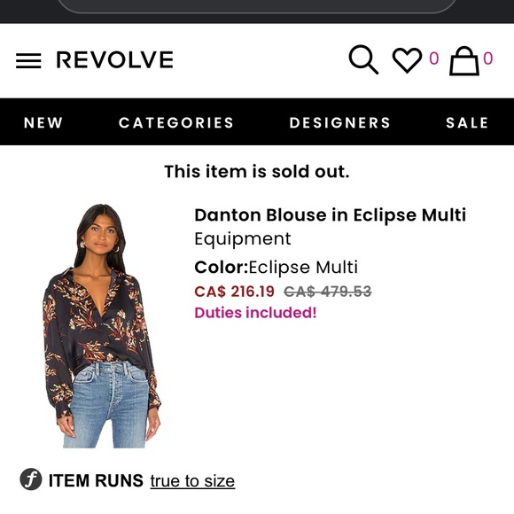 Fluid Equipment navy chiffon blouse with muted florals - Picture 2 of 3